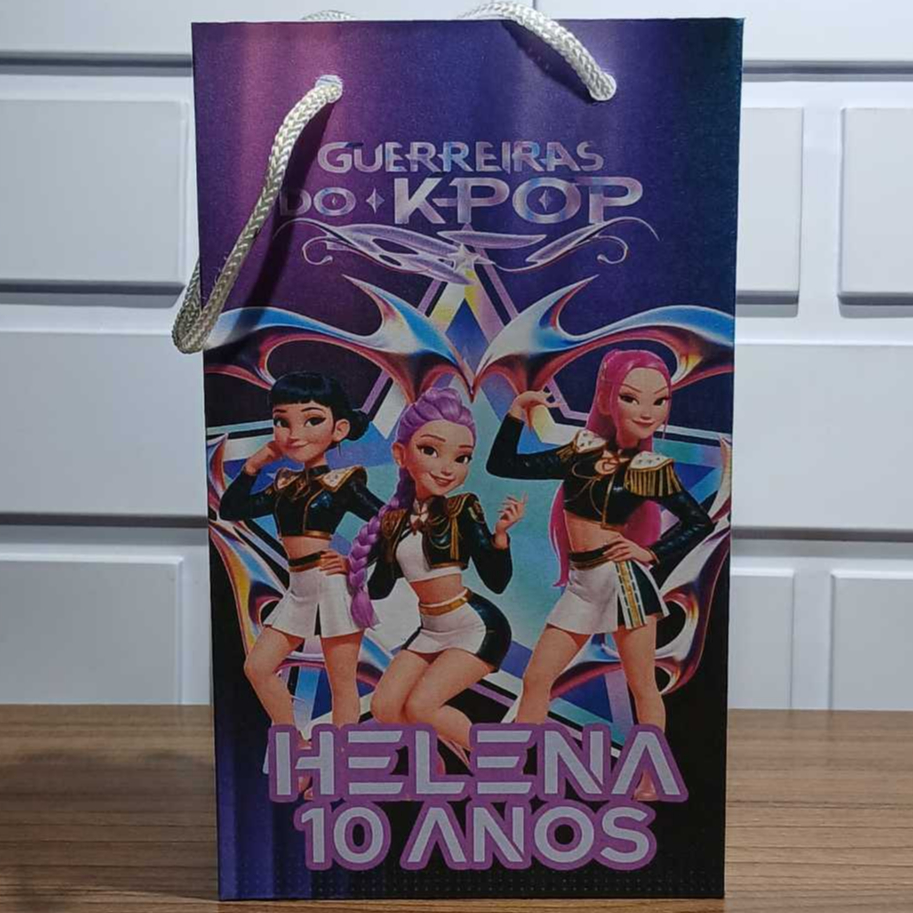 Sacolinha Personalizada Guerreiras do K-Pop Aniversário Infantil Mimos e Lembrancinhas para Festa KIT PEGUE E MONTE em Oferta na Shopee