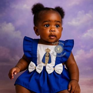 Vestido Romper Menina Bebê Temático Fantasia Verão Mesversário Nossa Senhora Aparecida 6 a 9 meses em Oferta na Shopee