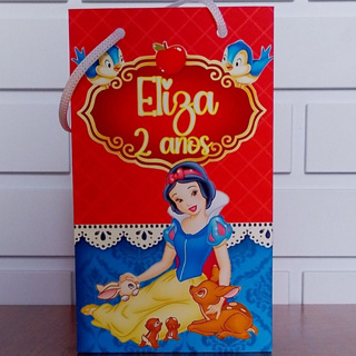 Sacolinha Personalizada Princesa Branca de Neve Aniversário Infantil Mimos e Lembrancinhas para Festa KIT PEGUE E MONTE em Oferta na Shopee