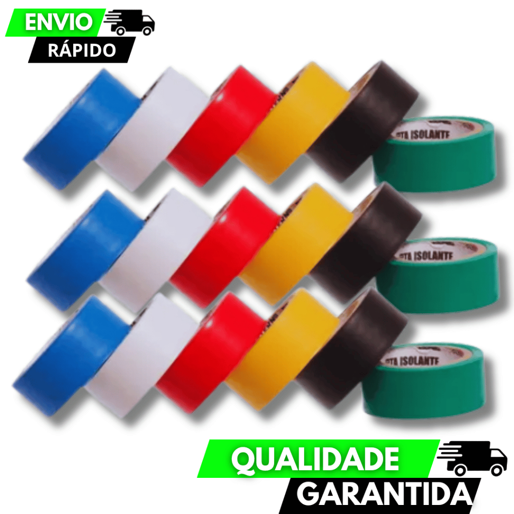 Fita Isolante Colorida 30/40/20/10 Antichama Adesiva Fio Isolamento Construção Reparo Eletrica