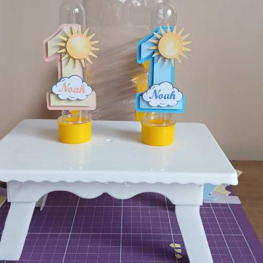 Tubetes 3D personalizados - Tema Raio de Sol- Festa Infantil-Lembrancinha Personalizada- Envio Rápido-Papelaria Personal