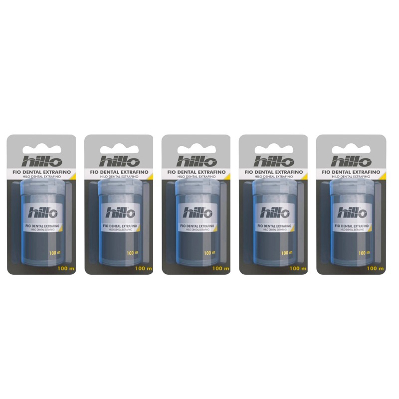 Kit 5 Fio Dental HILLO extra fino 100 metros