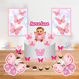 Kit Festa Só Um Bolinho BORBOLETA BABY Enviar Nome/Idade IMEDIATAMENTE em Oferta na Shopee