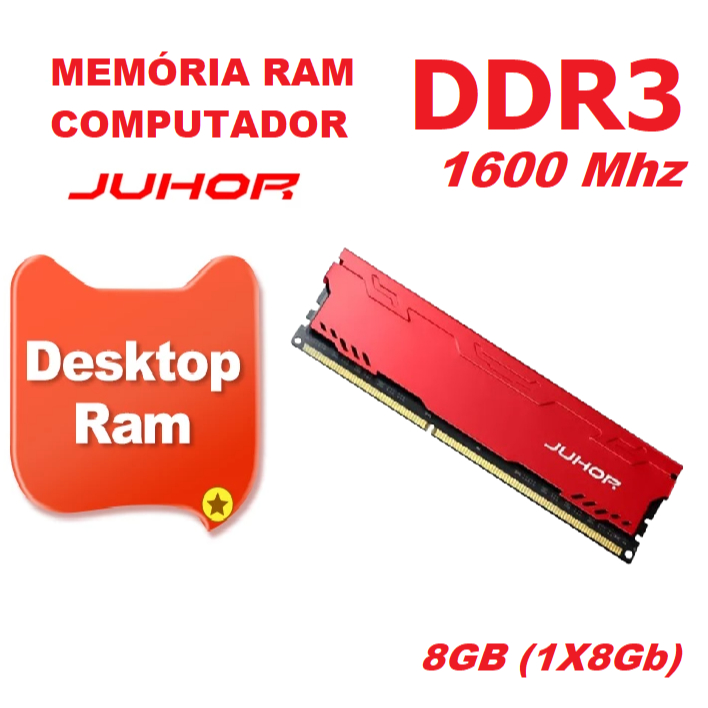 Memória Ram Ddr3 8Gb (1X8Gb) Pc3-12800u Gamer ''Juhor'' 1600Mhz