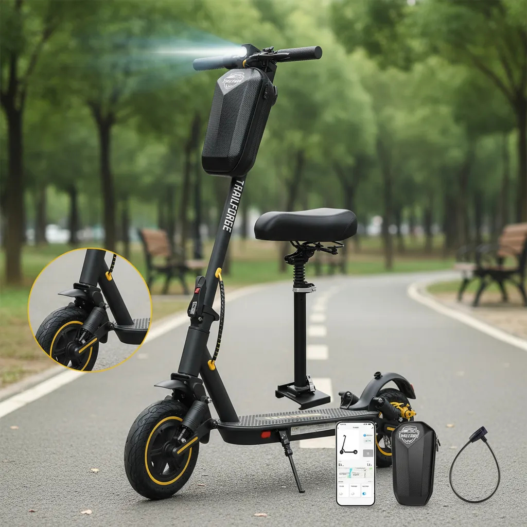 TRAILFORGE Patinete elétrico-T1 600W 35KM/H 10.4AH Alcance máximo de 35km Scooter elétrica