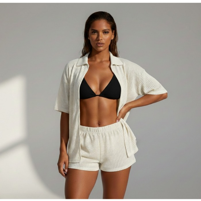 Conjunto Feminino Saída de Praia em Tecido Leve - Tamanho Unico