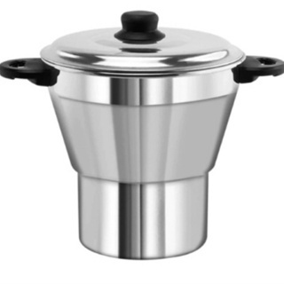 Cuscuzeiro Nordestino Tradicional em Alumínio Polido Reforçado | Ideal para Cuscuz Raiz | Autêntico e Resistente