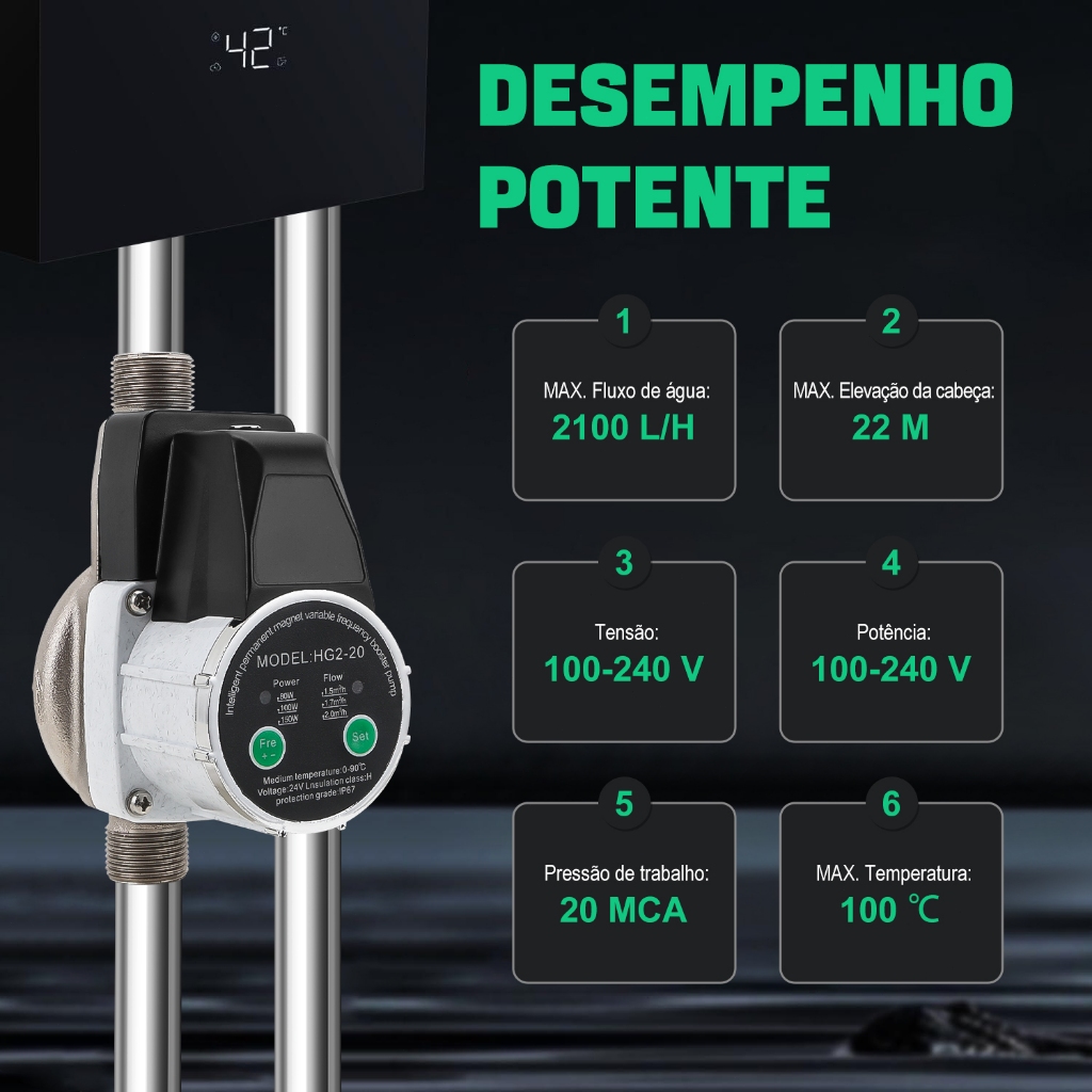 Pressurizador De Água Automático Ajustável 300w 100-240v