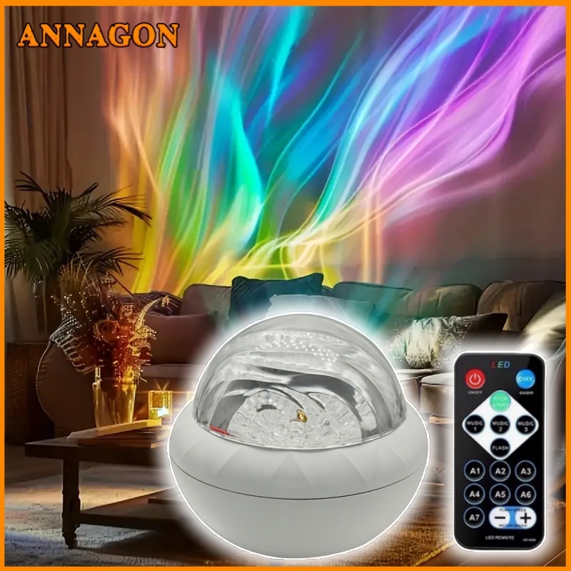 Luz de festa giratória LED colorida Luz Noturna USB portátil Projetor de noite estrelada Aurora