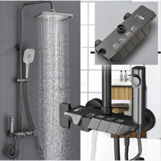 Chuveiro Ducha Preto Quadrado Reto/Articulado Banheiro Piscina Area Externa Chuveiro em Oferta na Shopee