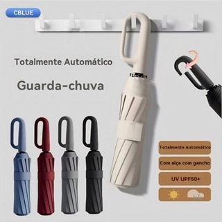 Guarda-chuva Automático Proteção Solar UV Dobrável Anel de Fivela Com Black em Oferta na Shopee
