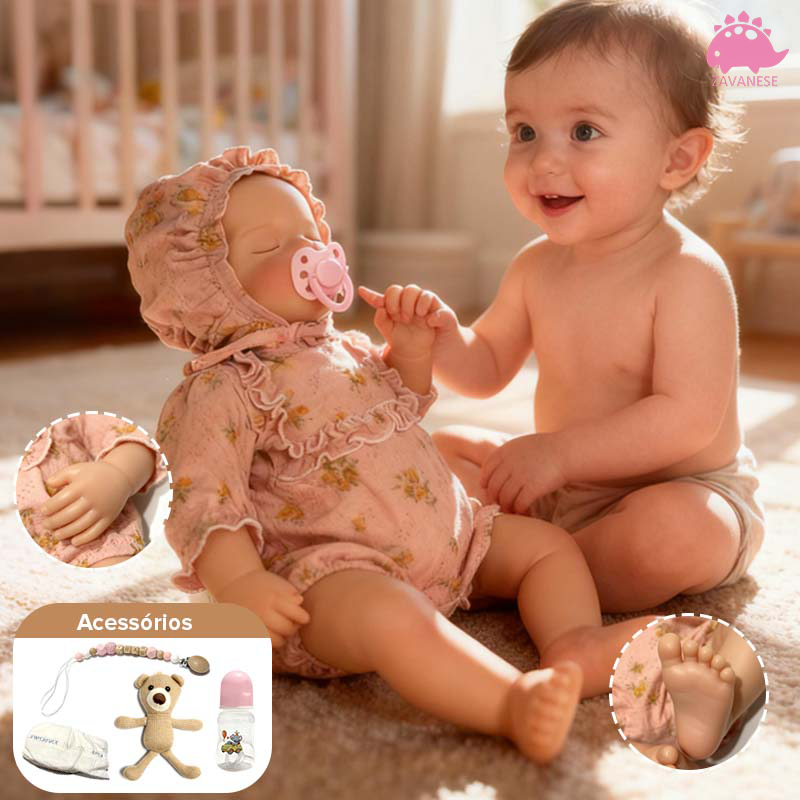 ZAVANESE estilo bonito bebê brinquedo realista reborn boneca 48cm todo o corpo de silicone macio em Oferta na Shopee