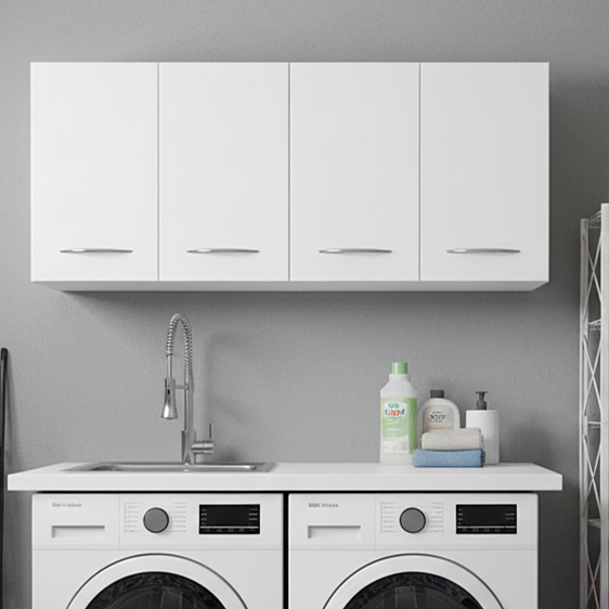 QUEIMA DE ESTOQUE - Armário Suspenso  Funcional para Lavanderia com 4 Portas em Oferta na Shopee