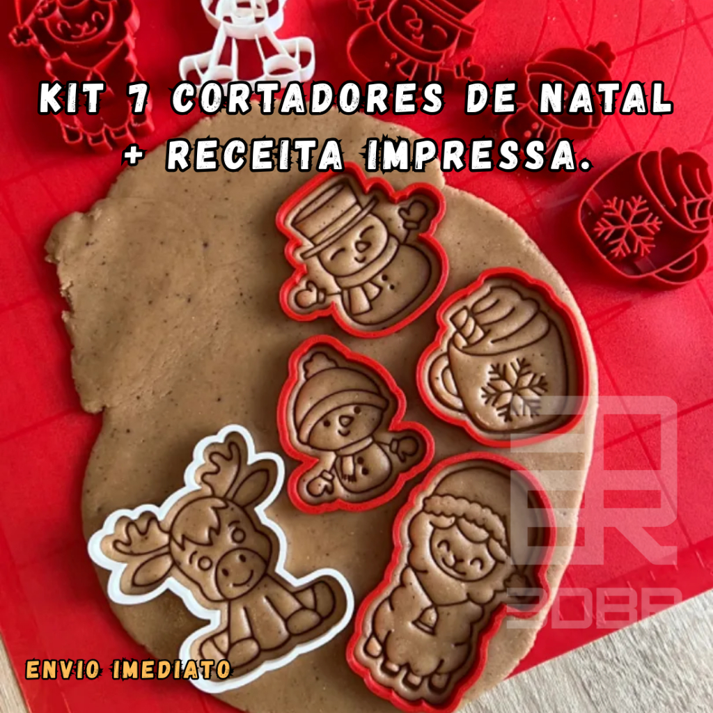 Kit 7 Cortadores de Biscoito Natalinos Papai Noel Boneco de Neve Rena Caneca em Oferta na Shopee