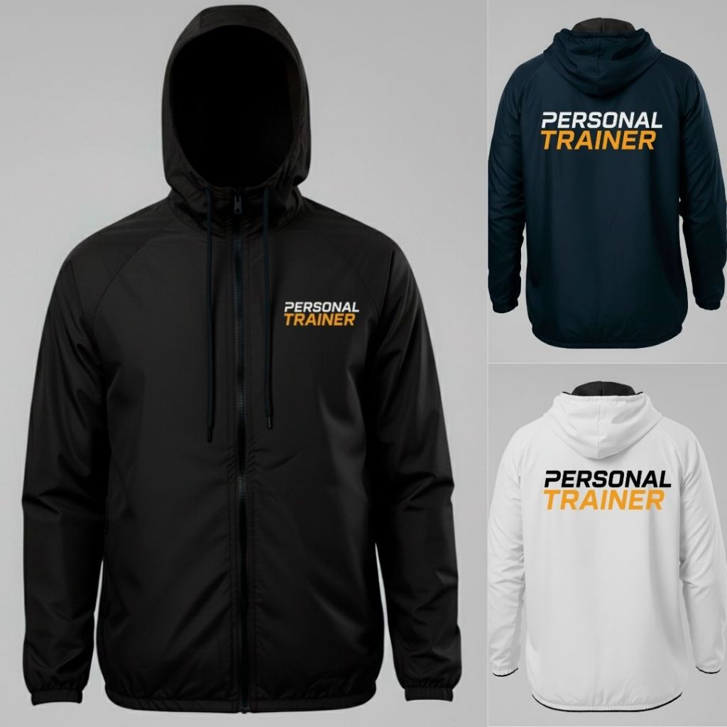 Jaqueta Corta Vento Impermeável Capuz Uniforme Personal Trainer em Oferta na Shopee