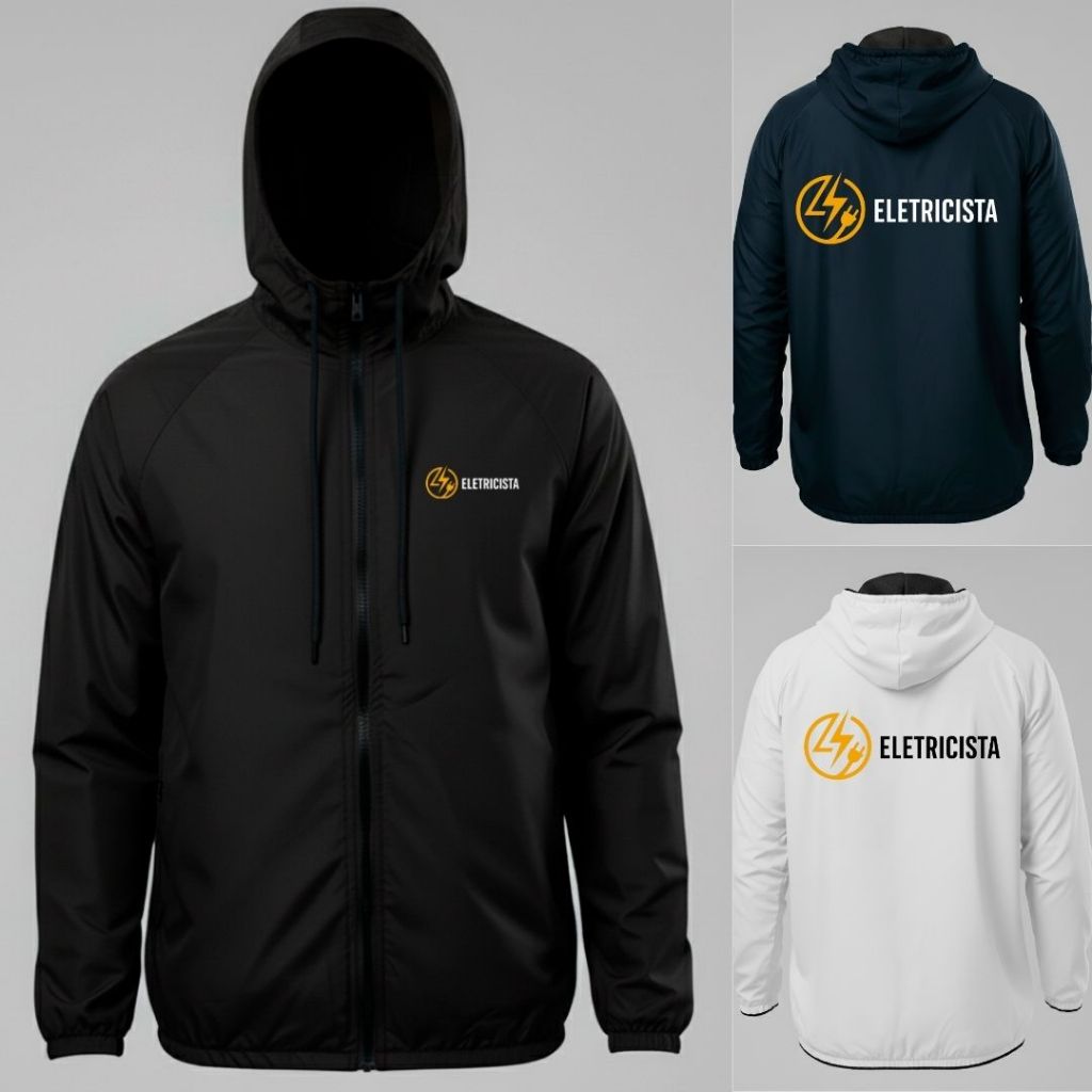 Jaqueta Corta Vento Impermeável Capuz Uniforme Eletricista em Oferta na Shopee