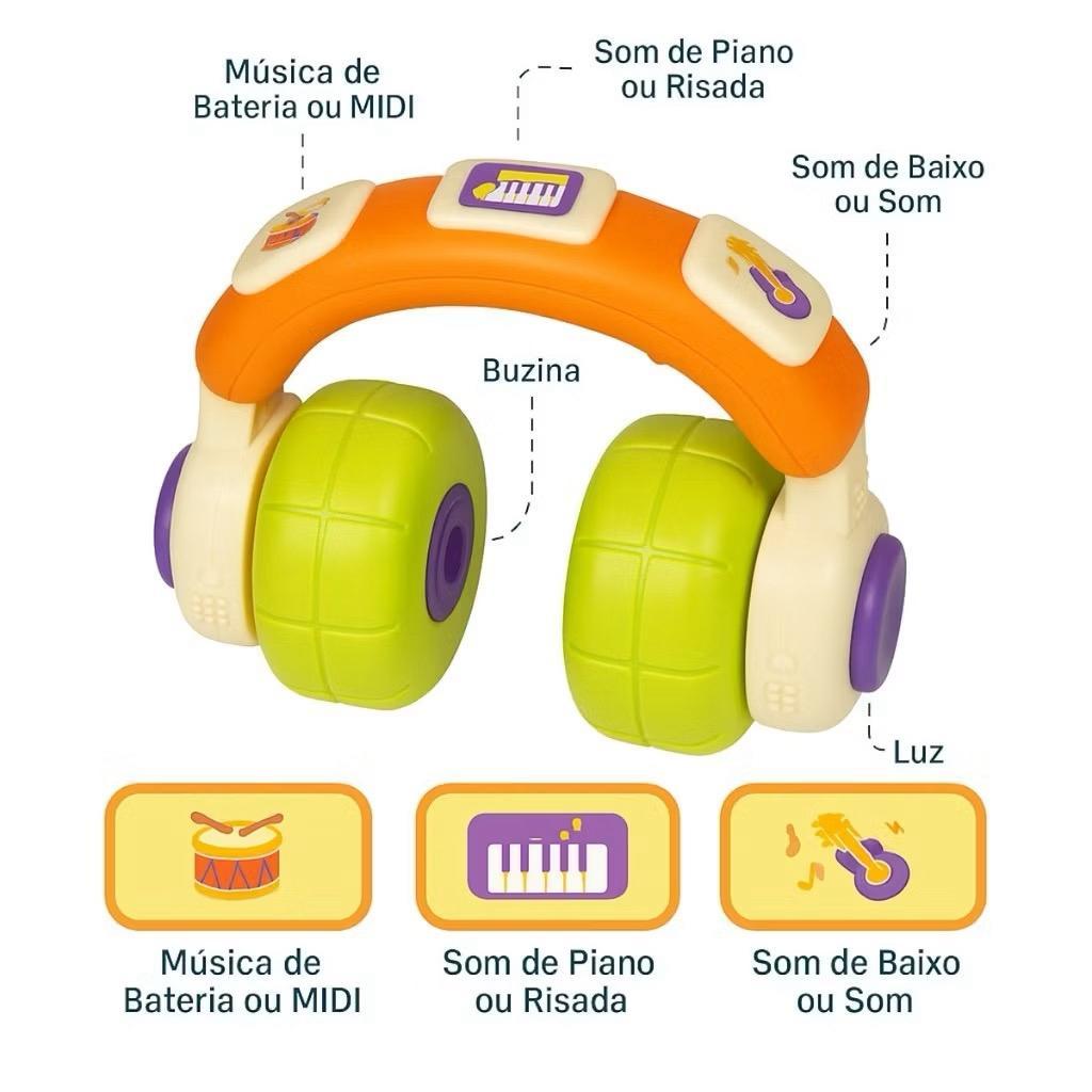 Brinquedo musical Fone divertido atividades bebê sons e luz, Fone piano, Gira, Toca, Luzes e sons, Criança, Envio Rápido