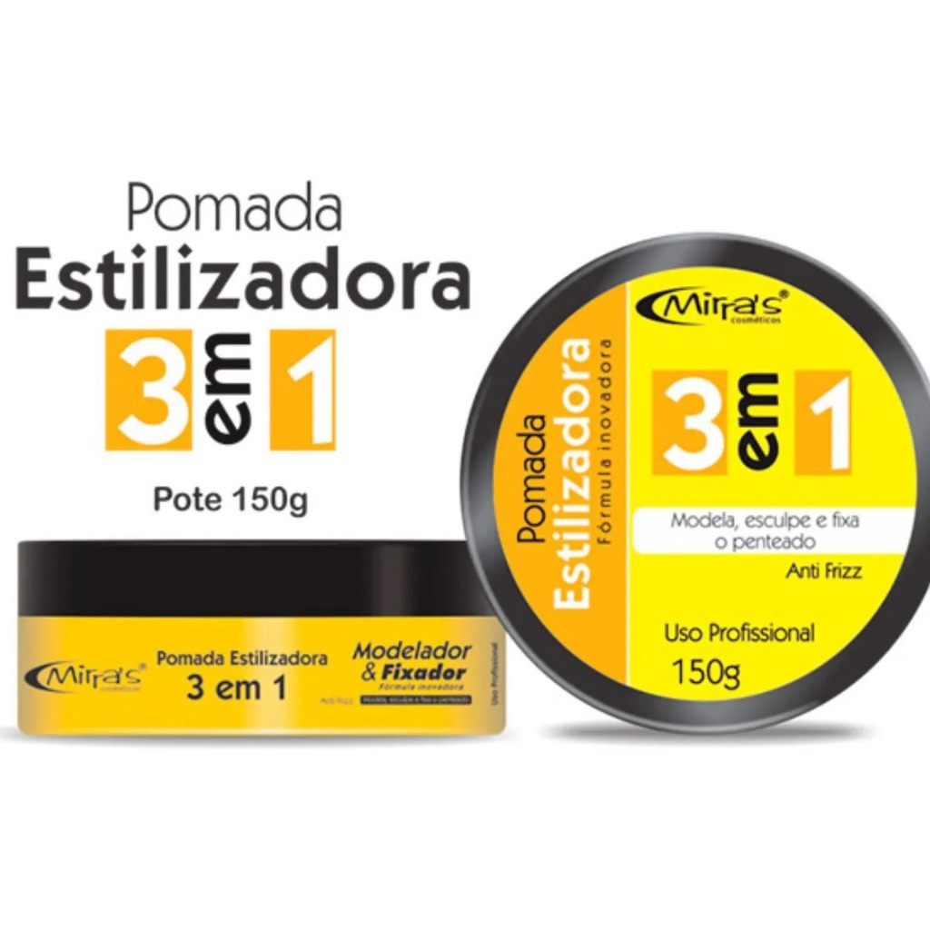 Mirras Estilizadora pomada modeladora cabelo 3 em 1 150g
