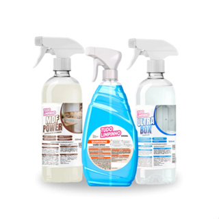 KIT TRIO SPRAY 500ML + MDF POWER + ULTRA BOX TUDO LIMPINHO em Oferta na Shopee