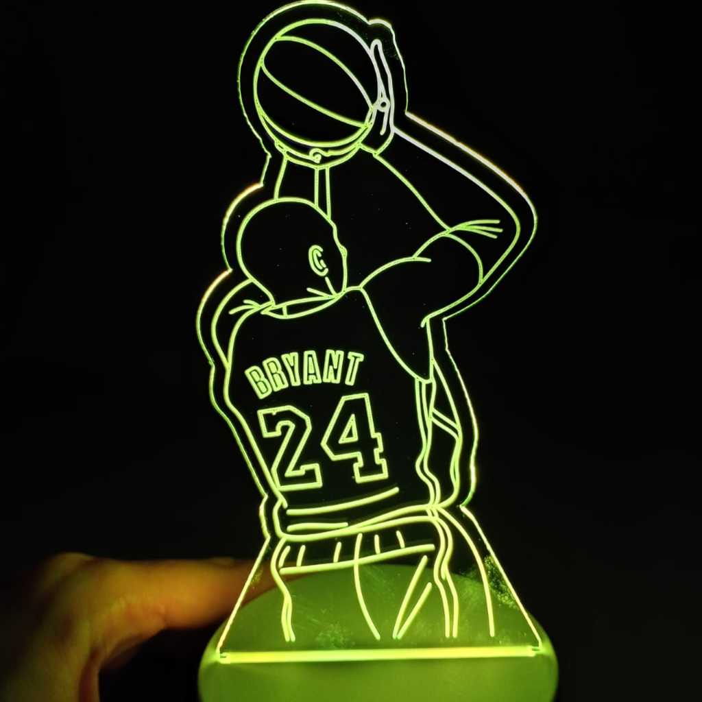 Abajur Luminária Kobe Bryant Lakers basquetebol Basquete Jogador NBA Goat Led 3D de Mesa ac0257 Presente Luz Noturna USB