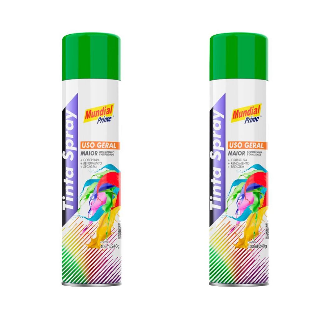 Kit 2 Tinta Spray Verde Bandeira Mundial Prime - 400ML