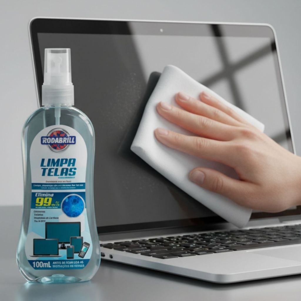 Limpa Telas 100ml Para Notebook Celular Tv Smart Com Pano Microfibra Ideal Para Eletrônicos Delicados em Oferta na Shopee