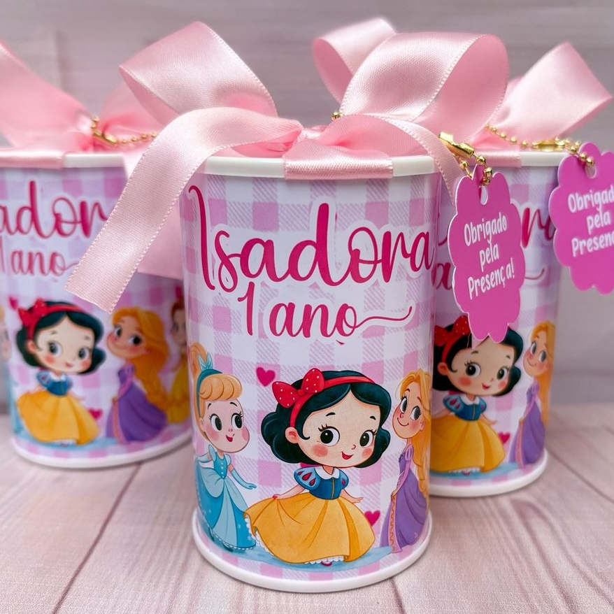 Cofrinho Personalizado Princesas Baby Cute Lembrancinha Festa Infantil Aniversário