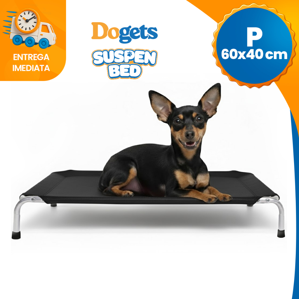 Cama Suspensa Elevada Pet Cachorro 60x40cm Tamanho P Dogets em Oferta na Shopee