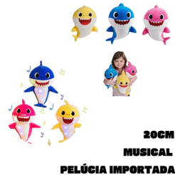 Pelúcia Baby Tubarão Mommy Tubarão Daddy Tubarão Com Musical 22cm Pelúcia Importada