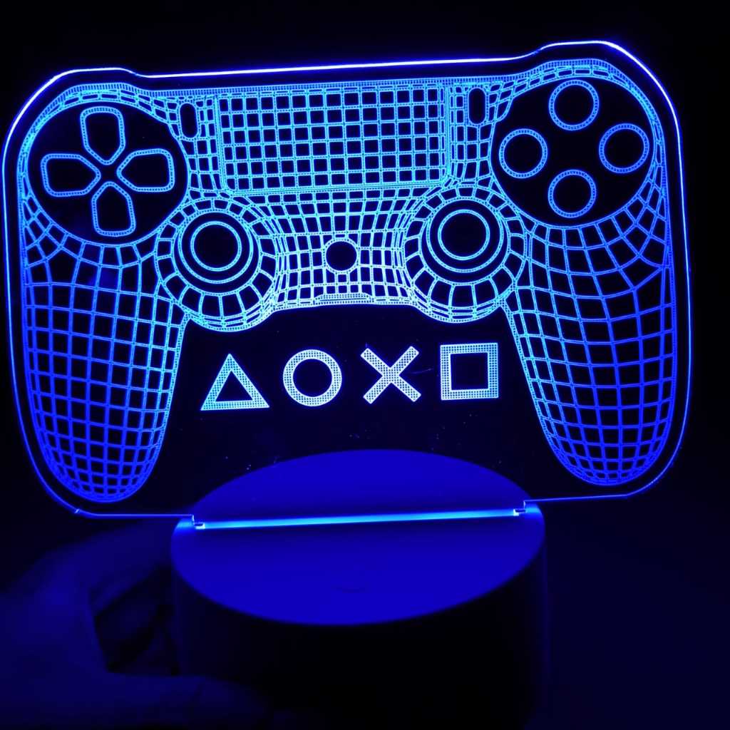 Abajur Luminária Controle de Videogame PS4 Manete Gamer Led 3D ac0266 Presente Criativo infantil menino Luz Noturna game