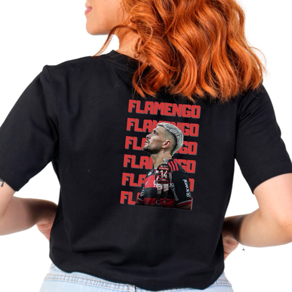 Camisa Camiseta Cropped Time Futebol Blusa 100% Algodão Premium Adulto Feminino