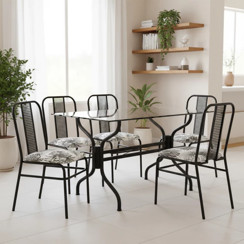 Base Para Mesa de Jantar Cozinha Armação de Ferro Tampo Até 1,50 Vidro Marmore Granito Estrutura