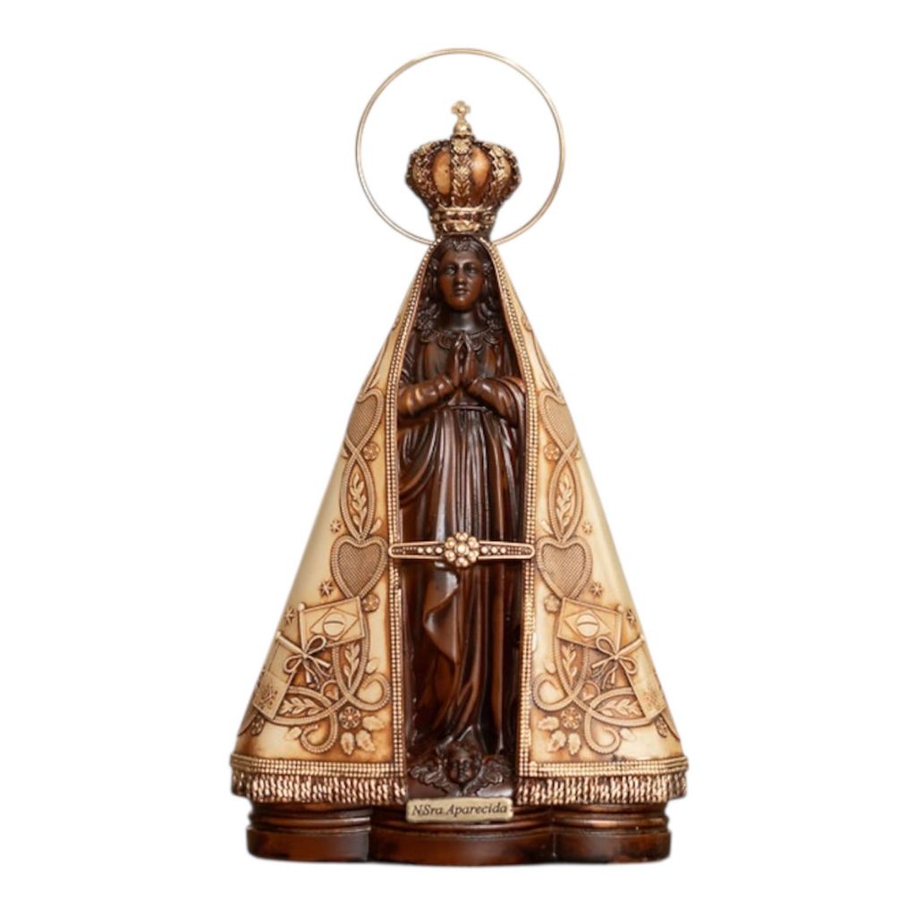 Imagem Nossa Senhora Aparecida Resina Barroco Tradicional Padroeira