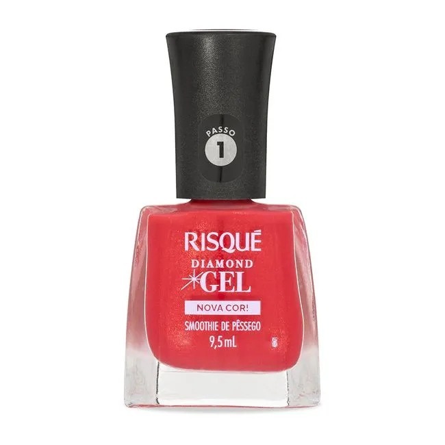 Esmalte Coral Risqué Diamond Gel Smoothie de Pêssego 9,5 ml