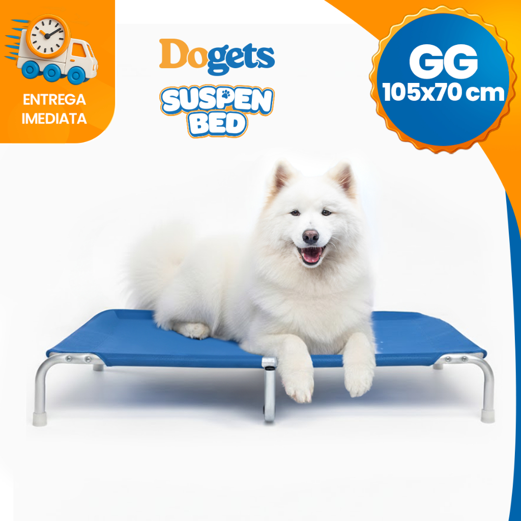 Cama Para Cachorro Cachorros Pet Tamanho GG Suspensa Azul Suspen Bed Dogets