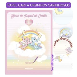 Bloco Papel Carta Ursinhos Carinhosos Coleção 48 Folhas Animativa em Oferta na Shopee