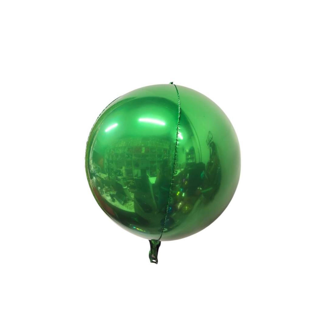 05 Balão Metalizado Bola Globo 4d Verde Festas E Decoração Verde Globo 4d