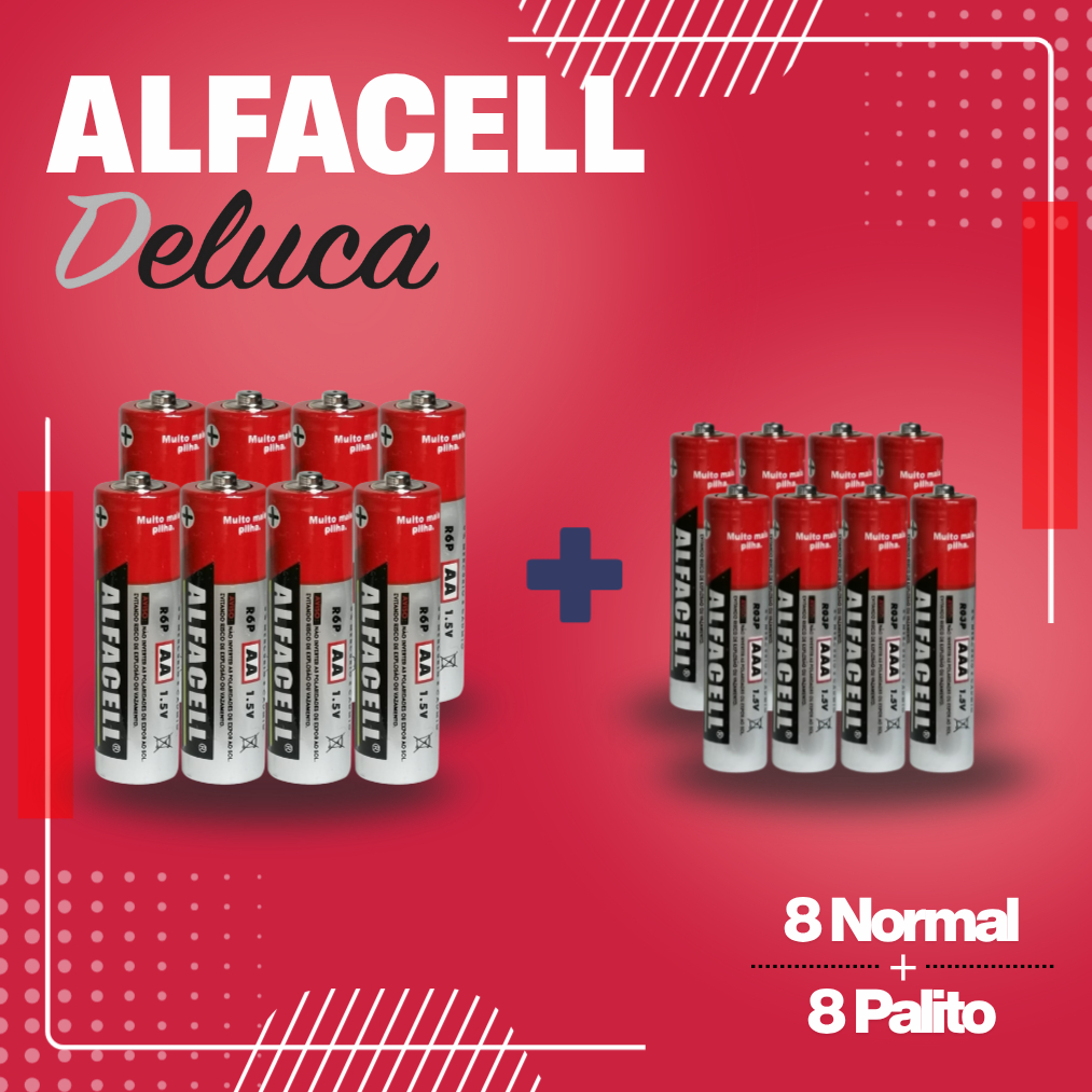 Alfacell 8 AA NORMAL+ 8 AAA PALITO  16 Unidades