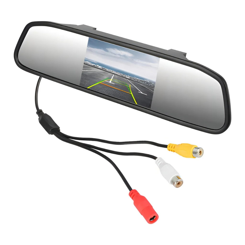 Kit Espelho Retrovisor Monitor Tela Lcd 4.3 + Câmera Ré
