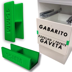 4 Gabaritos 15mm Montagem De Móveis, Nichos E Gavetas Kit 15 mm frente gaveta espelho Mdf