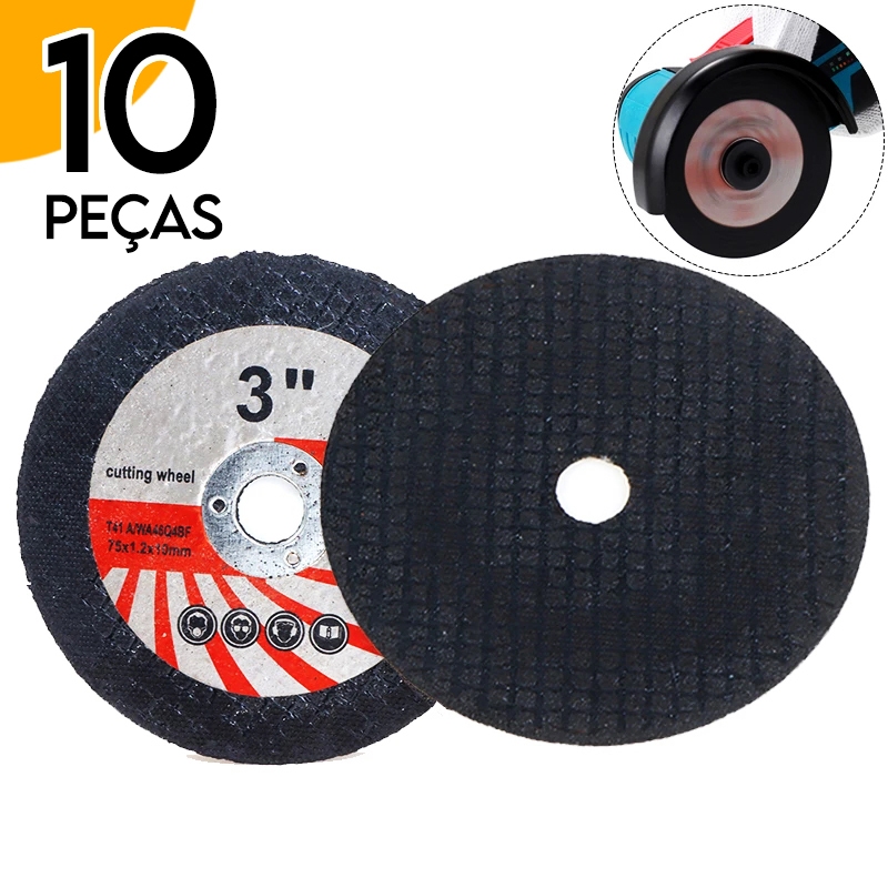 Kit 10 Discos De Corte 76mm Para Esmerilhadeira Lixa Circular 3" em Oferta na Shopee