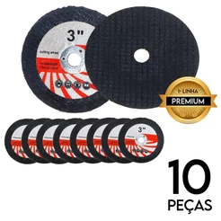 Kit 10 Discos De Corte Para Esmerilhadeira em Resina 76mm Lixa Circular