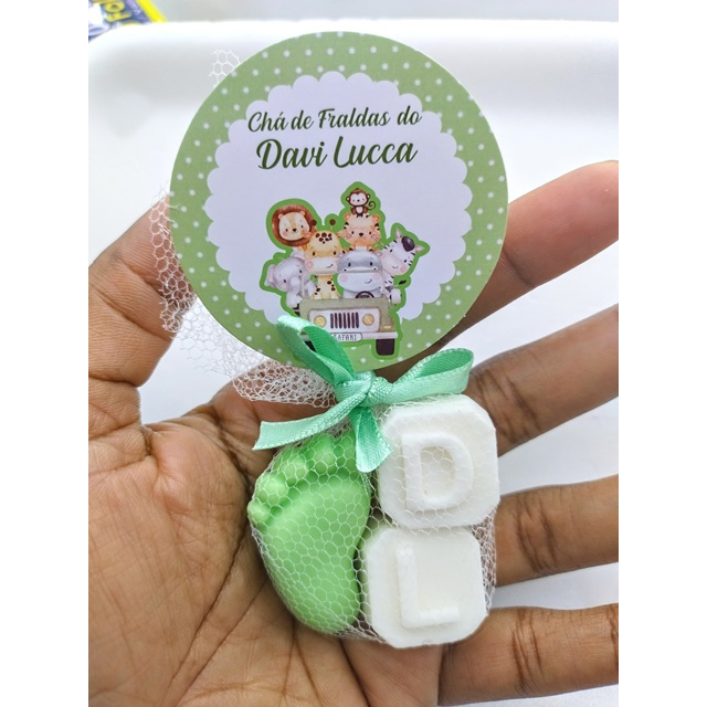 30 Kits Lembrancinha Mini Pezinho + 2 Letrinhas Chá de fraldas, Bebe, Revelação Lembrancinha de maternidade nascimento