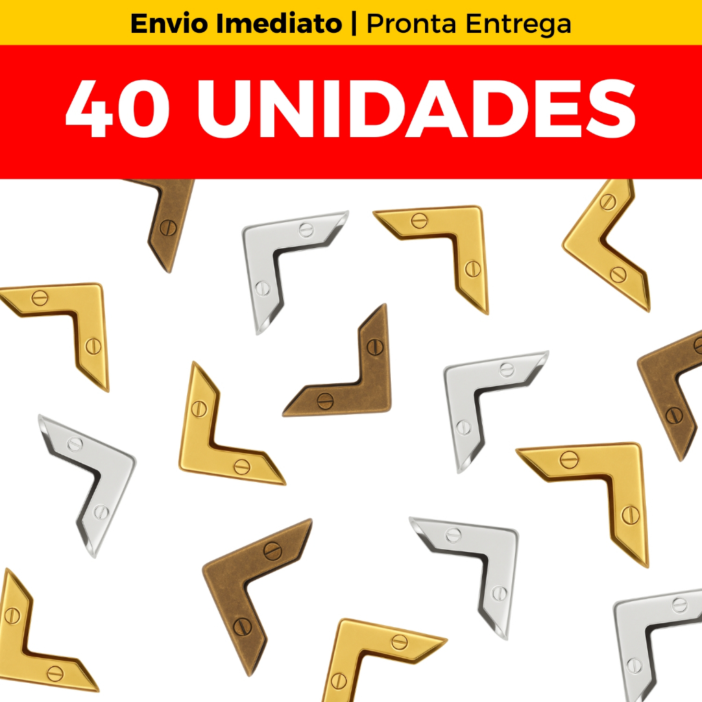 Kit 40 Cantoneira para Agenda  1,5 cm Canto Agenda Canto Livro Canto Biblia