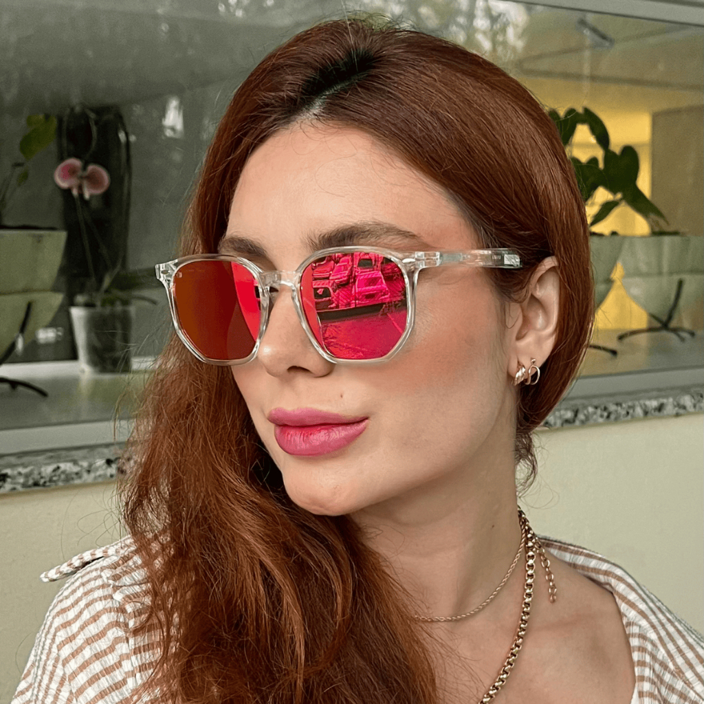 Óculos de Sol Feminino Premium Hexagonal – Moderno Esportivo & Casual com Proteção UV400 e Conforto com Molas em Oferta na Shopee