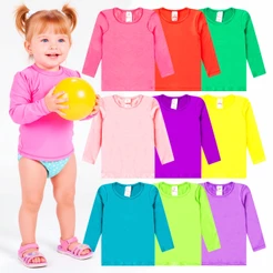 Kit 2, 4 ou 5 Blusas Térmicas Menina Proteção Solar Moda Praia Feminina Infantil