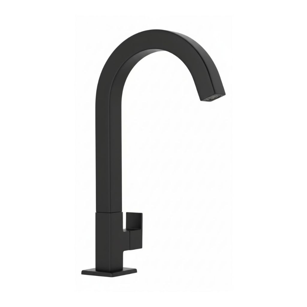 Torneira Bancada Mesa Preto Fosco para Banheiro Lavabo Quadrada Luxo Metal 1/4 d