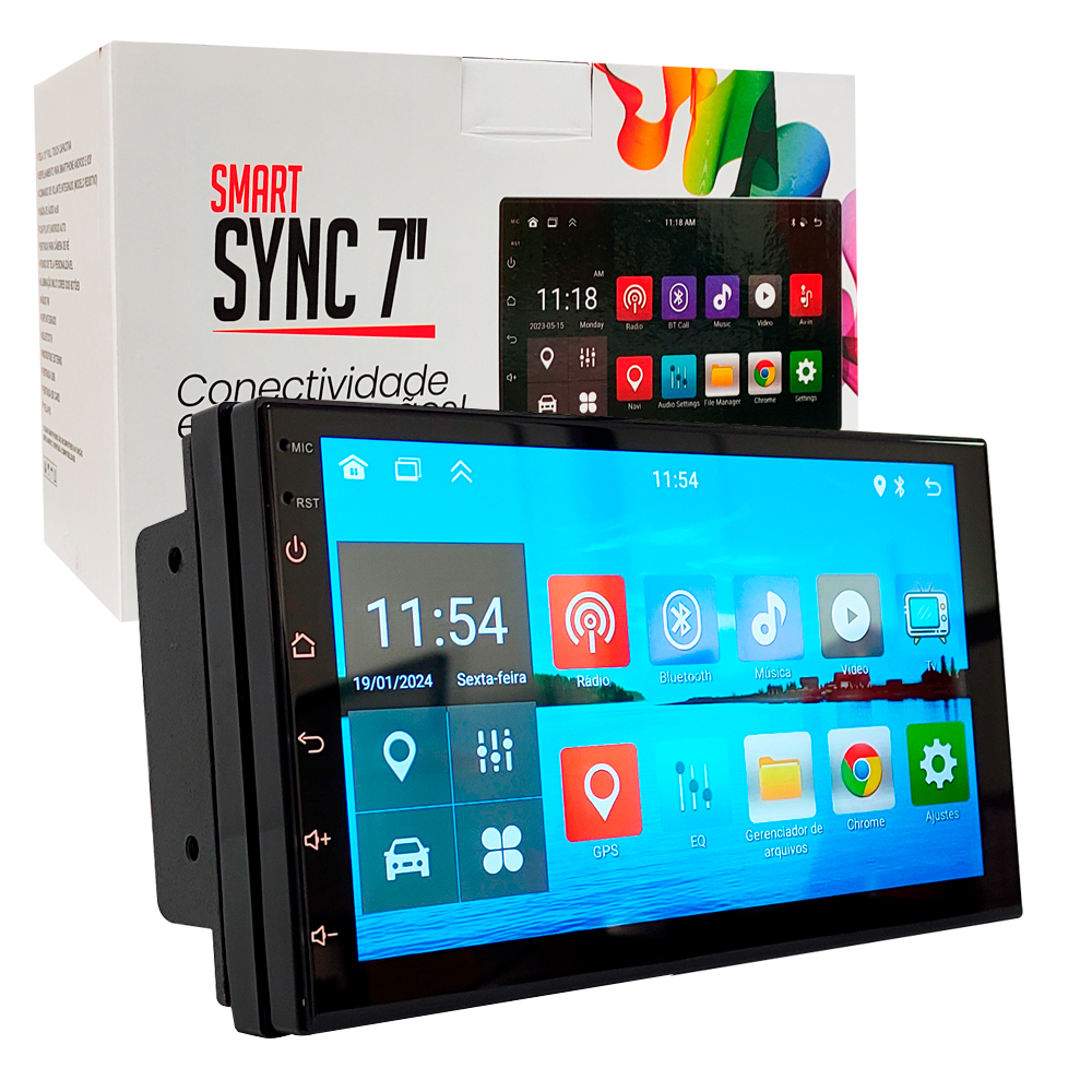 Central Multimidia Fp 7 Polegadas Sync Android 15 Bluetooth 2/32gb Gps Wifi em Oferta na Shopee