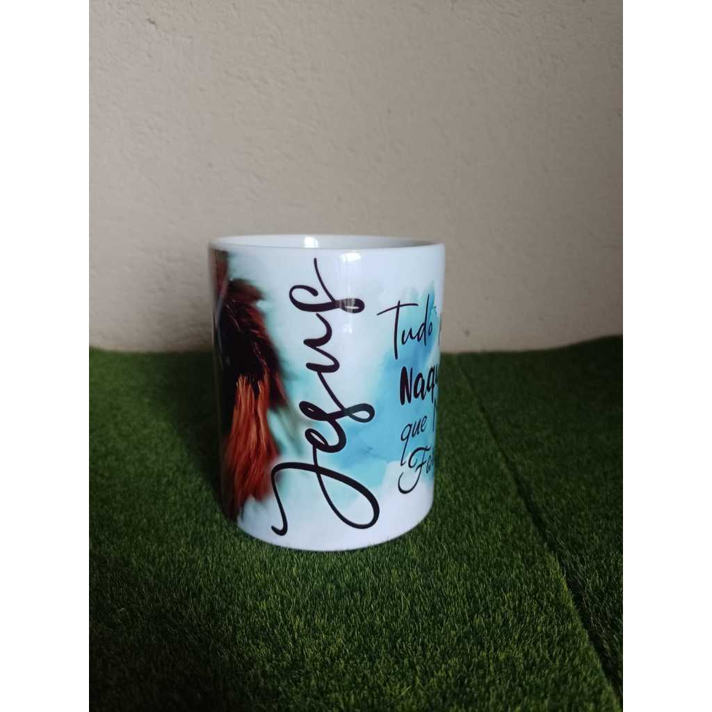 Caneca de Porcelana Filipenses 4:13 – “Tudo Posso Naquele que Me Fortalece” – Presente Religioso e Lembrancinhas