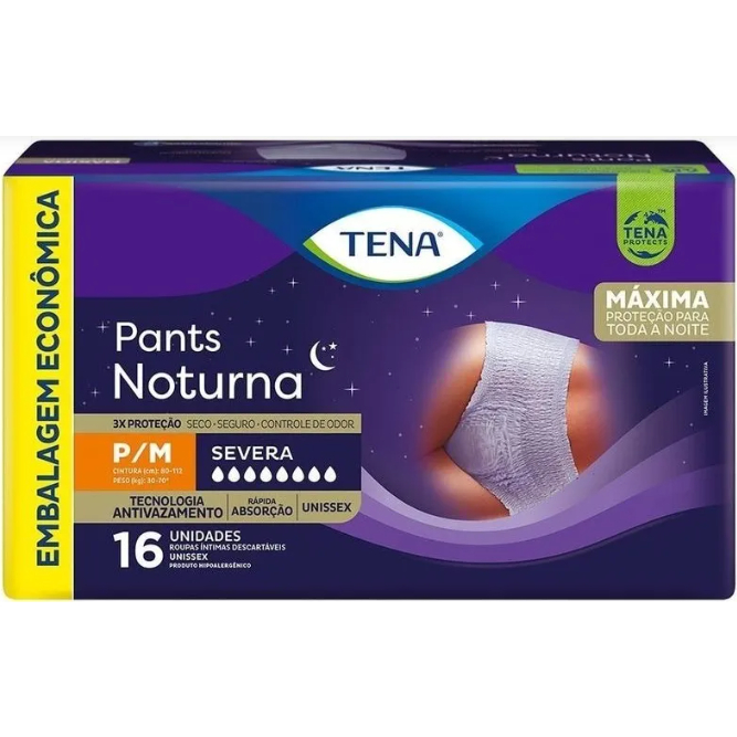 Fralda Vestir Tena Pant´s Noturna Severa C/16 Unid.